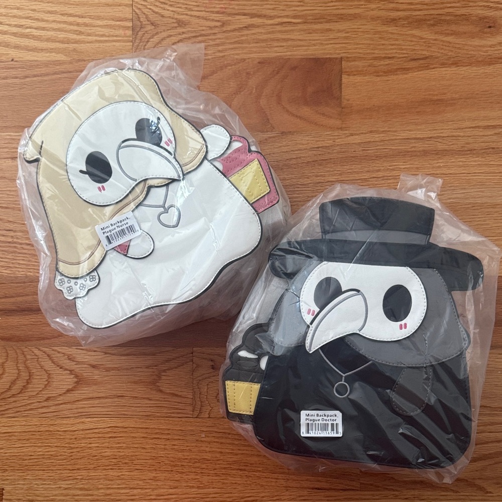 NWT Squishable Cute Plague Doctor and plague nurse mini backpacks